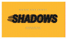 Editable Shadow Text Effect With Yellow And Black Color