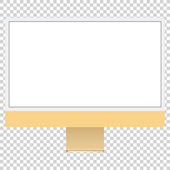 Aufkleber - vector drawing modern computer yellow isolated on white background