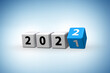 © Elnur - Concept of changing the year from 2021 to 2022 - 3d rendering