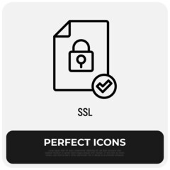 Wall Mural - ssl thin line icon. modern vector illustration of secure payment.
