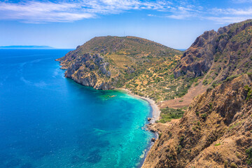 Wall Mural - Volcano beach Mavra Volia on Chios island, Greece