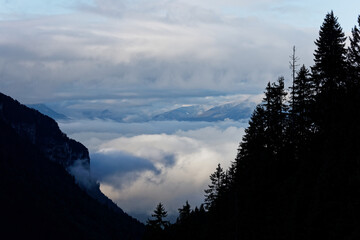 Sticker - Brume sur les Alpes Suisses