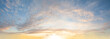 Sunlight, clouds and pastel blue sky background, panoramic angle view sky white cloud and bright sun for background