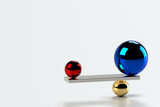 Fototapeta  - バランス：平衡をとる3つの球体の3Dイラスト