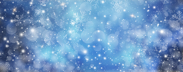 Abstract Blue Winter light background with sparkle