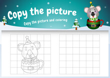 Copy The Picture Kids Game And Coloring Page With A Cute Koala On The Cup