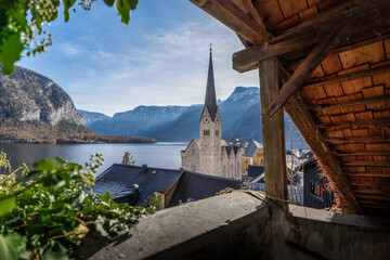 Wall Mural - Hallstatt Evangelical Church - Hallstatt, Austria