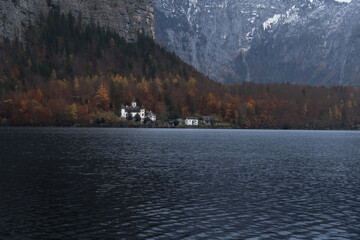 Wall Mural - Obertraun and Schloss Grub - Hallstatt, Austria