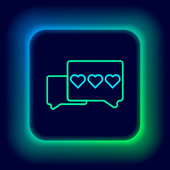 Fototapete - Glowing neon line Like and heart icon isolated on black background. Counter Notification Icon. Follower Insta. Colorful outline concept. Vector