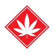 Mariuhana leaf symbol, marijuana or hemp icon, cannabis medical sign, weed drug vector illustration