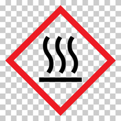 Sticker - Hot surface icon, safety graphic information symbol, risk notice attention mark, caution vector design