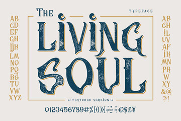 Wall Mural - Font The Living Soul. Vintage craft design