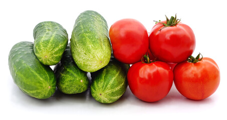 Sticker - Cucumbers and tomatoes.