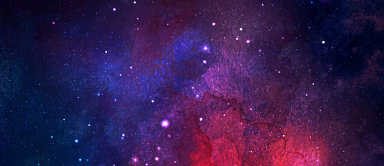 Vector cosmic illustration. Beautiful colorful space background. Watercolor Cosmos