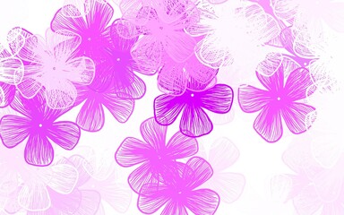 Wall Mural - Light Purple vector elegant background with flowers