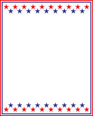 Wall Mural - American frame with flag symbols stars red blue patriotic border with space for text.