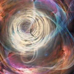 Canvas Print - man in time and space tunnel