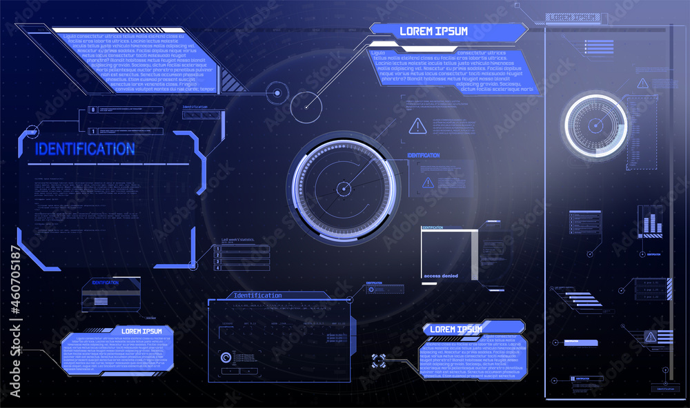 Sci-fi futuristic hud dashboard display virtual reality technology ...