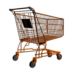 Poster - shopping cart isolated on white