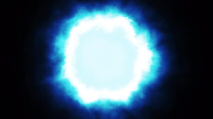 Wall Mural - blue, yellow and pink firelight get closer one after another in the dark. set of 4k loopable abstrac