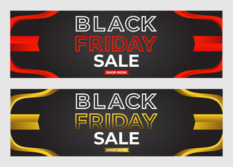 Poster - set of black friday sale promotion banners design template. 