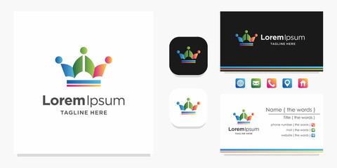 Wall Mural - Crown icon concept logo inspiration and business card