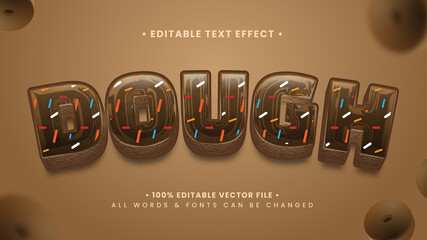 Poster - Dough Bakery 3d Text Style Effect. Editable illustrator text style.