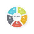 © Sergey - Circle infographic with 5 steps or options. Infographics template for business concept with arrow can be used for layout, presentations, banner, round diagram or graph. Vector illustration
