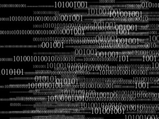 Fototapete - Binary Computer Code Background. Gradient 01 Numbers Pattern. Data and Technology Texture. Matrix Template for Cyber Design