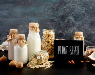 Wall Mural - Assortment of non diary plant based milk.