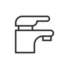 Wall Mural - Thin line icon of faucet.