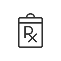 Poster - Simple prescription line icon.