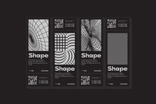 Strange Vector Shapes Collection. Geometric Figures, Distortion.