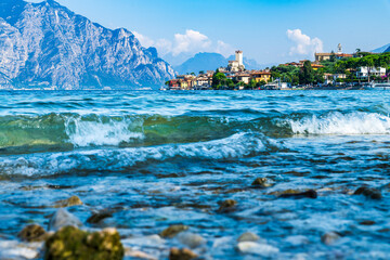 Lake Garda and the historic center of Malcesine.