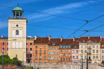 Poster - Warsaw City Skyline With Historic Houses