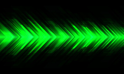 Poster - Abstract green arrow light power geometric direction design modern futuristic technology creative background vector
