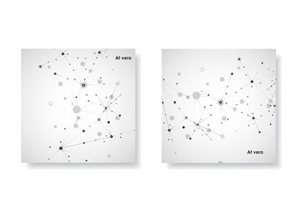 Aufkleber - Set vector templates for presentation slides. Vector background with molecule structure. Layout template design