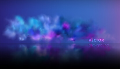 Wall Mural - smoke stage vector background. abstract blue and purple fog with shadow.