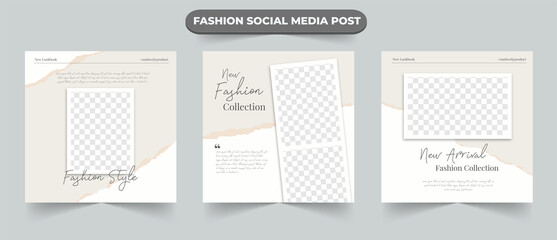 Wall Mural - set of fashion sale creator social media post feed puzzle frame for coach content ads banner templat