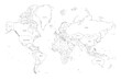 Map of World. Mercator projection. High detailed political map of countries and dependent territories. Simple flat vector illustration