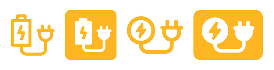 Wall Mural - charging battery icon set. power energy symbol on graphic design.