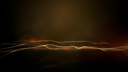 Wall Mural - Digital particle wave and light abstract background, 3d rendering animation 4k