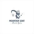 Goat Ibex Vintage Logo Design Vector Image