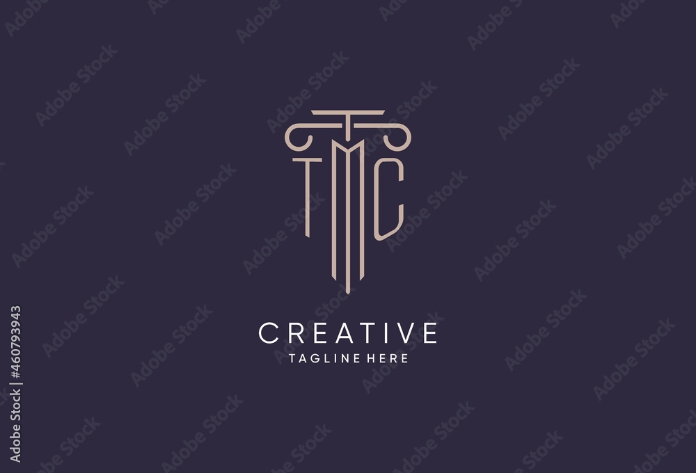 TC logo initial pillar design with luxury modern style best design for ...