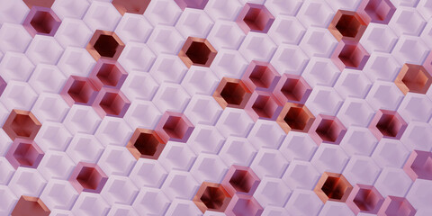 Wall Mural - hexagon pixel blocks technology abstract background modern scene concept 3D illustration