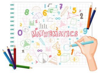 Poster - Doodle math formula with Mathematics font