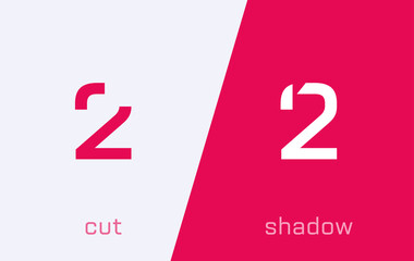 Poster - Set of number 2 minimal logo icon design template elements