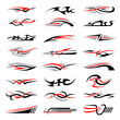 Vehicle stripes. Racing cars stylized flame and geometrical shapes decal badges or stickers for motor club recent vector templates