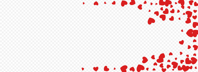 Red Heart Vector Panoramic Transparent Backgound.