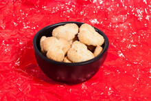 Tasty Butter Cookies; Photo On Crackled Red Background